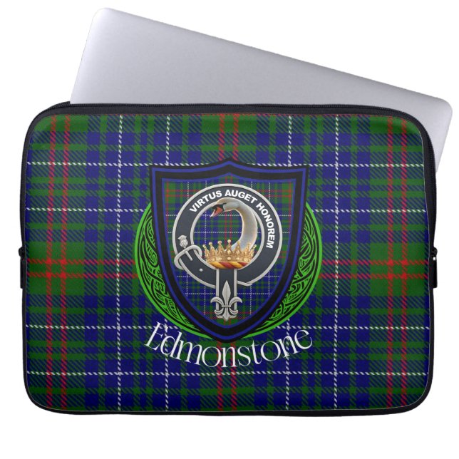 Edmonstone Scottish Clan Tartan & Crest Laptop Fodral (Framsidan)