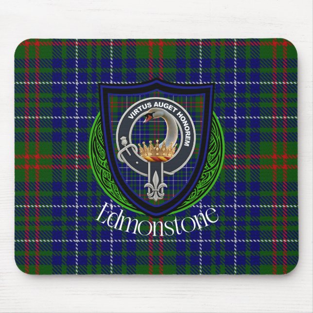 Edmonstone Scottish Clan Tartan & Crest Musmatta (Framsidan)
