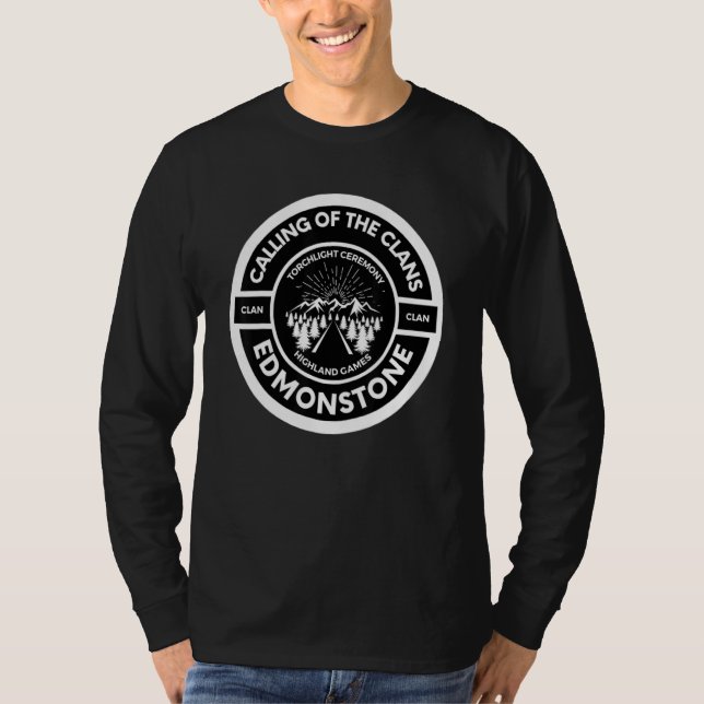Edmonstone skotsk fackelbelysningsceremoni Highlan T Shirt (Framsida)