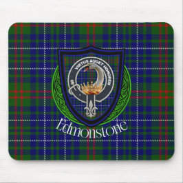 Edmonstone skotska klan tartan och vapensköld musmatta