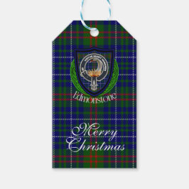 Edmonstone skotska klan tartan och vapensköld presentetikett