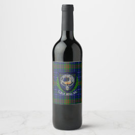 Edmonstone skotska klan tartan & vapen vinflaska etikett