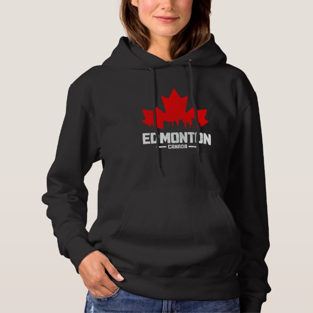 Edmonton Alberta Canada Maple Leaf Canadian Flag S T Shirt (Framsida)