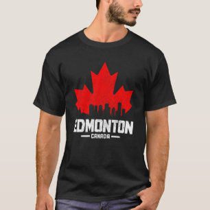Edmonton Alberta Canada Maple Löv Canadian Flagga T Shirt