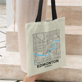 Edmonton, Alberta City Map Tote Bag Tygkasse