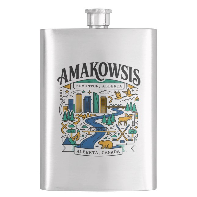Edmonton Alberta Kanada Floddal Stadssiluett Fickplunta (Framsidan)