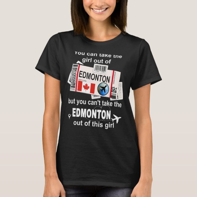 Edmonton Boarding Pass  Edmonton Girl  Edmonton T Shirt (Framsida)