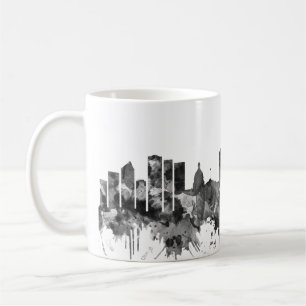 Edmonton Canada Skyline BW Kaffemugg
