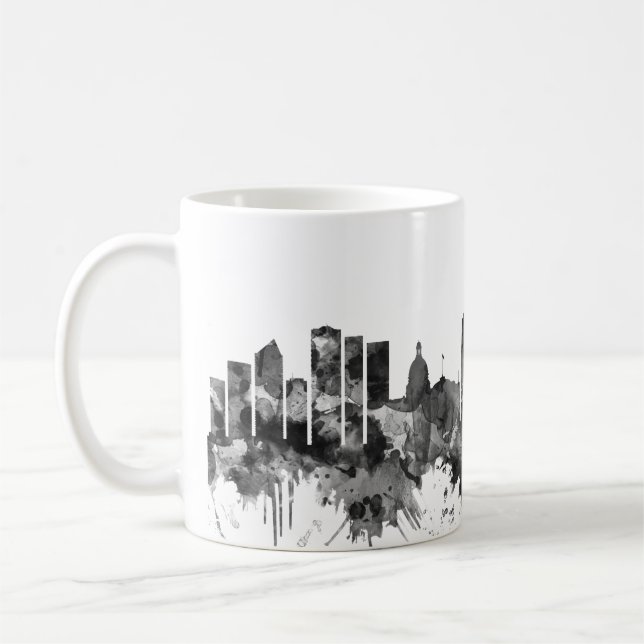 Edmonton Canada Skyline BW Kaffemugg (Vänster)