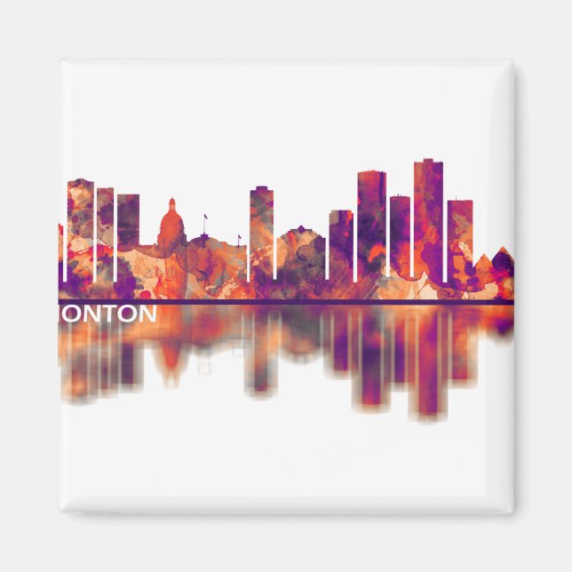 Edmonton Canada Skyline Magnet (Framsidan)