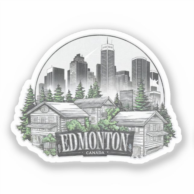 Edmonton City Canada Klistermärken (Framsida)