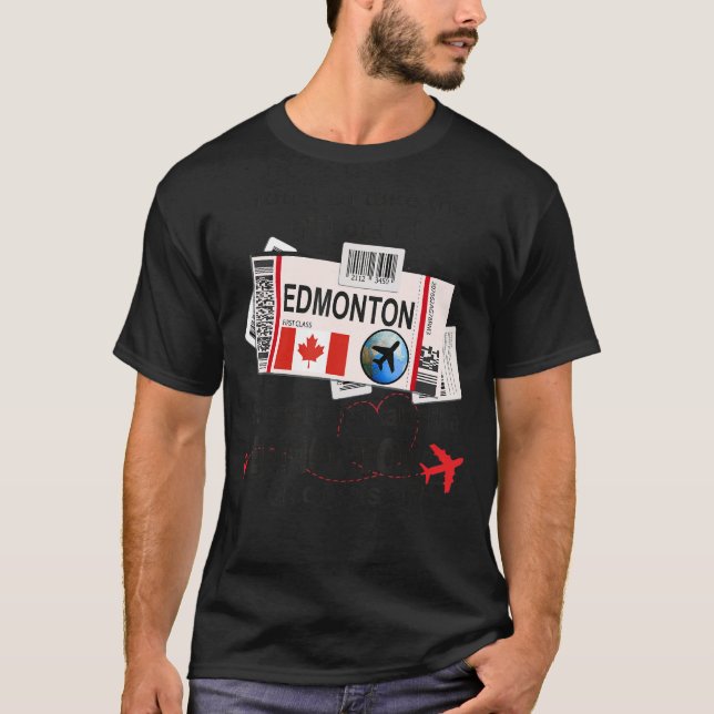 Edmonton Girl Edmonton Boarding Pass Edmonton T Shirt (Framsida)