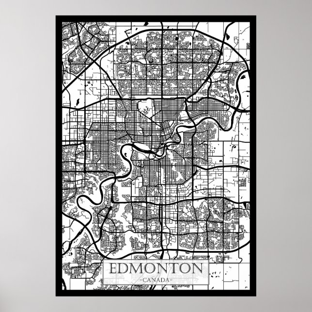 Edmonton Kanada Stadskarta Poster (Framsidan)