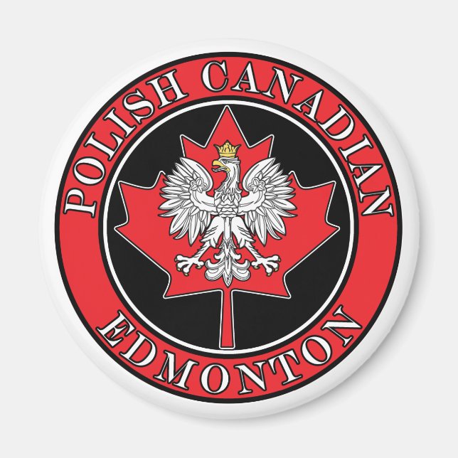 Edmonton Round Poland Canadian Löv Magnet (Framsidan)