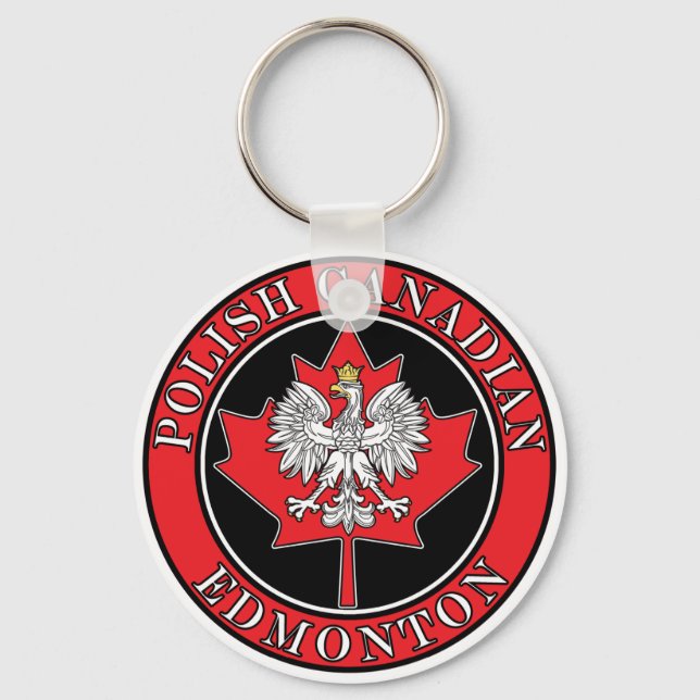 Edmonton Round Poland Canadian Löv Nyckelring (Framsida)
