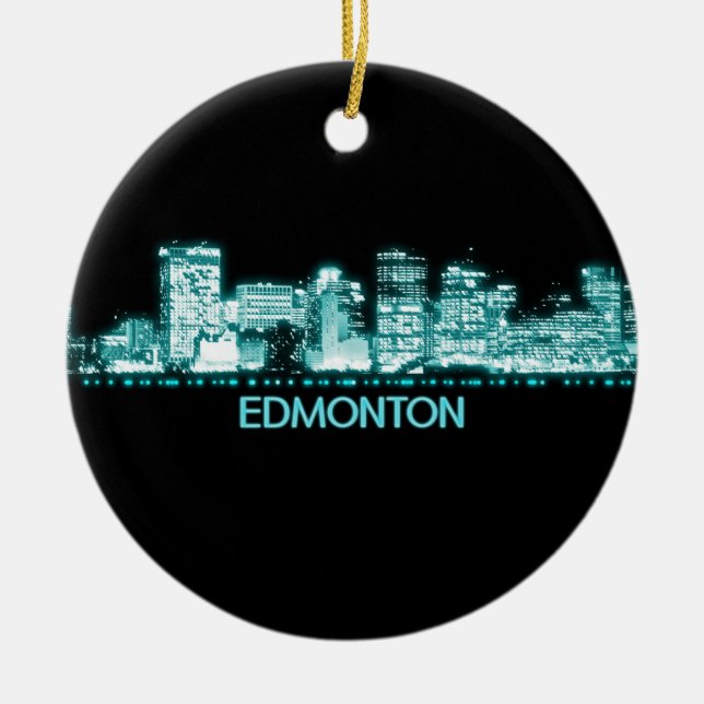 Edmonton Skyline Julgransprydnad Keramik (Framsidan)