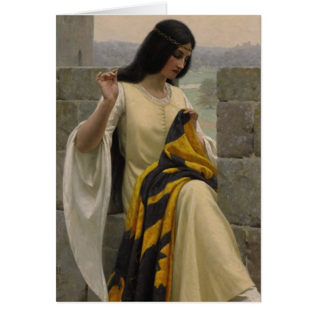 Edmund Blair Leighton Seamstress Hälsningskort (Framsidan)