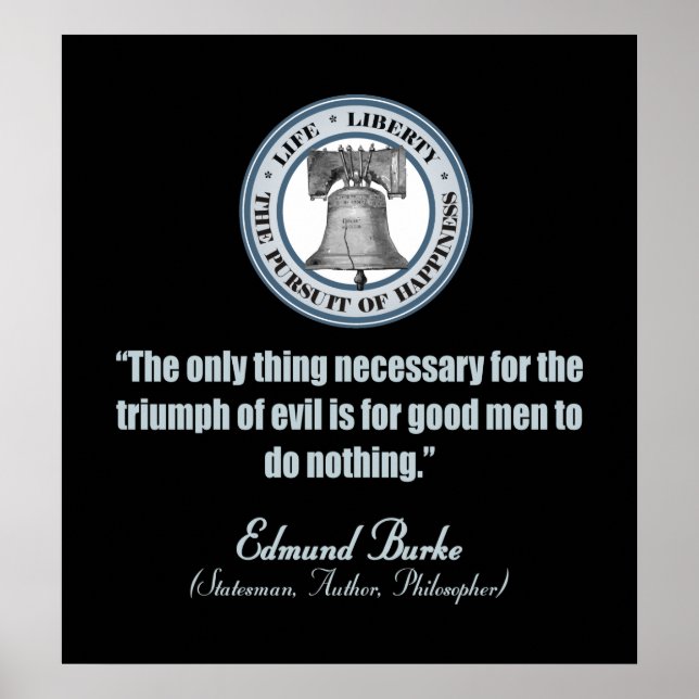 Edmund Burke Quote (Bra mot Evil) Poster (Framsidan)