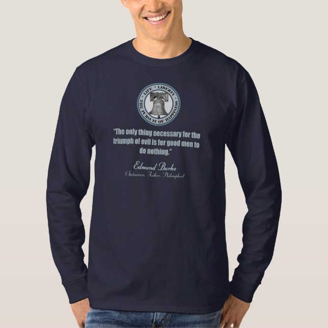 Edmund Burke Quote (Bra mot Evil) Tee (Framsida)