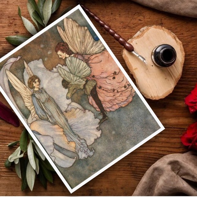 Edmund Dulac Antik Välkomsthälsning förälskad i Sa Vykort (Skapare uppladdad)