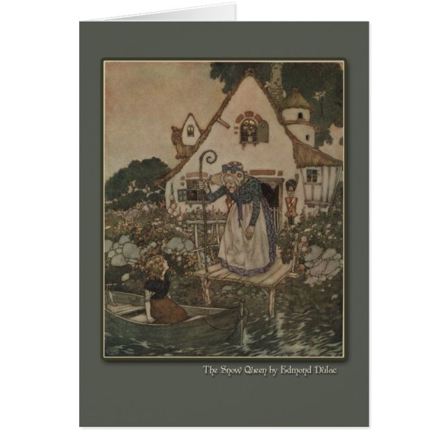 Edmund Dulac illustration från snödrottningen Hälsningskort (Framsidan)