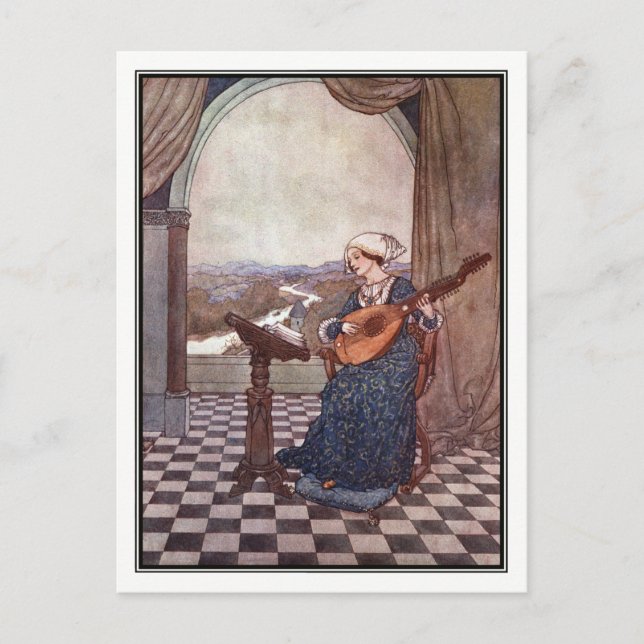 Edmund Dulacs ringlute Vykort (Framsida)