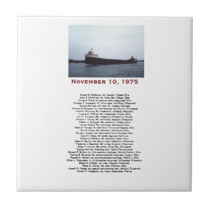 Edmund Fitzgerald med Crew Namn Gift Box Kakelplatta