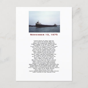 Edmund Fitzgerald med Crew Namn Gift Box Vykort