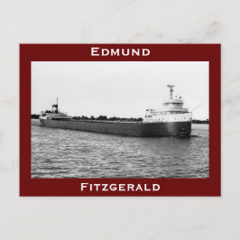 Edmund Fitzgerald på St. Clair River (B&W) Vykort