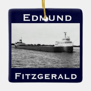 Edmund Fitzgerald på St. Clair River Julgransprydnad Keramik