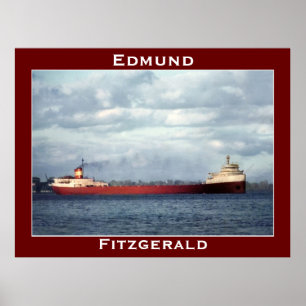 Edmund Fitzgerald på St. Clair River Poster