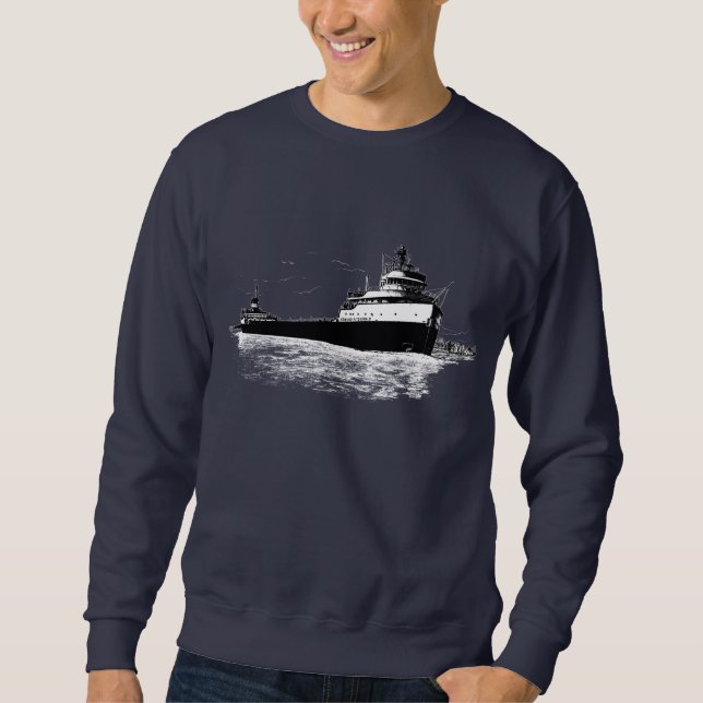 Edmund Fitzgerald på St. Clair River Sweatshirt (Framsida)