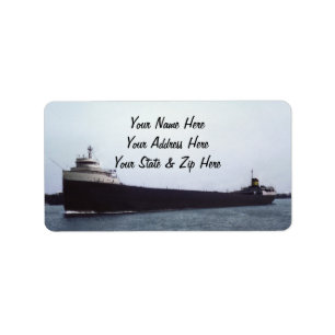 Edmund Fitzgerald på St. Clairfloden Adressetikett