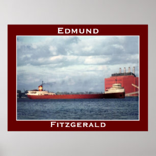 Edmund Fitzgerald på St. Clairfloden Poster