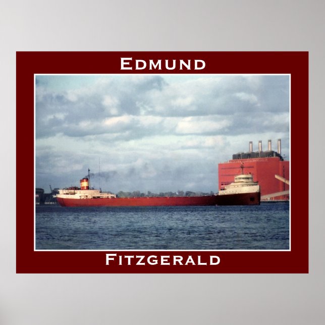Edmund Fitzgerald på St. Clairfloden Poster (Framsidan)