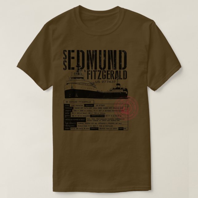 Edmund Fitzgerald T Shirt (Design framsida)