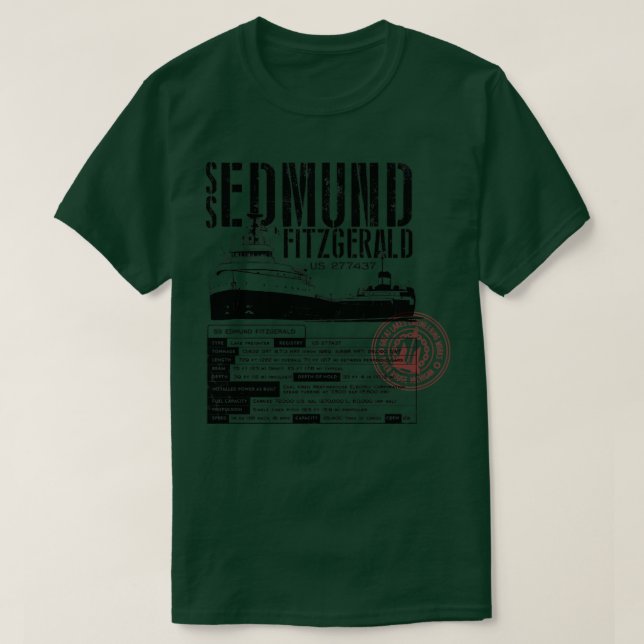 Edmund Fitzgerald T Shirt (Design framsida)