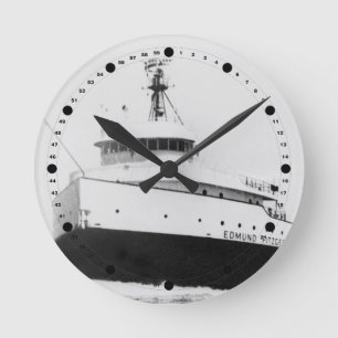 Edmund Fitzgerald Vintage Great Lakes Fraktfartyg Rund Klocka