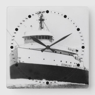 Edmund Fitzgerald vintageGreat Lakes fraktbåt Fyrkantig Klocka