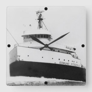 Edmund Fitzgerald vintagekulingar av November Fyrkantig Klocka