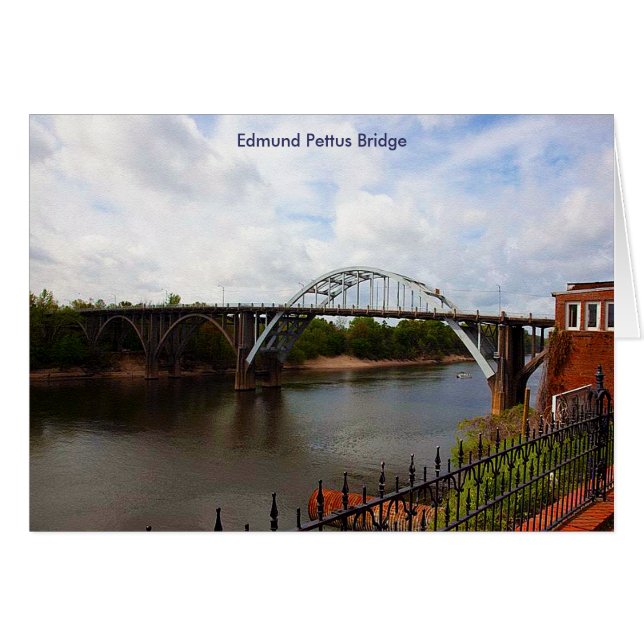 Edmund Pettus Bridge i Selma, Alabama Hälsningskort (Framsidan Horizontal)
