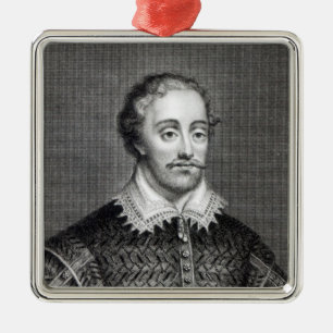 Edmund Spenser som inristas av Burnet läsning Julgransprydnad Metall