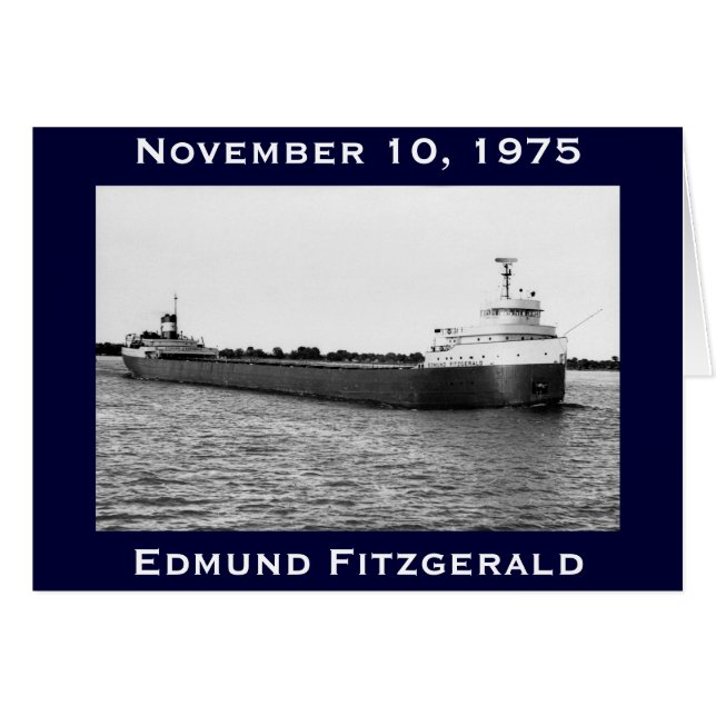 Edmunden Fitzgerald på floden för St. Clair Hälsningskort (Framsidan Horizontal)