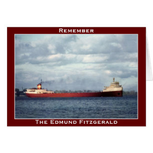 Edmunden Fitzgerald på floden för St. Clair Hälsningskort