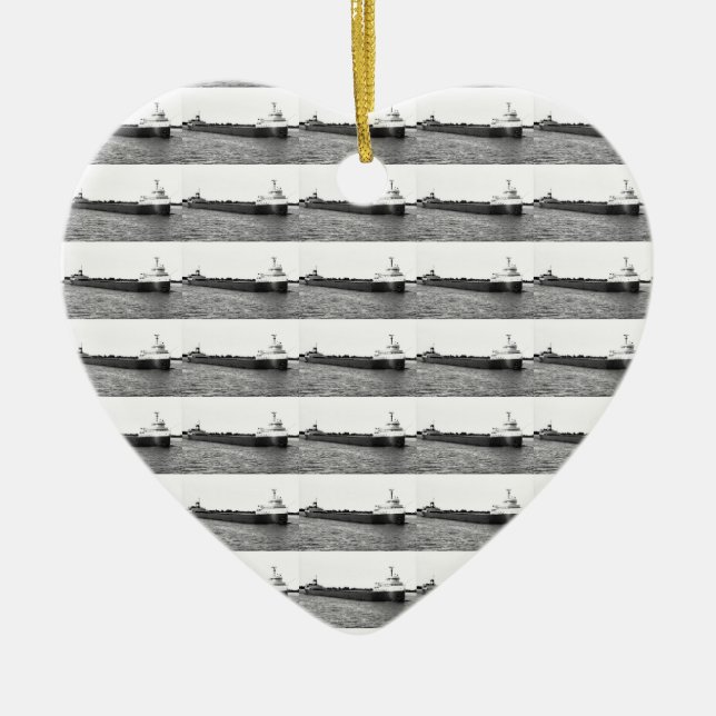 Edmunden Fitzgerald på floden för St. Clair Julgransprydnad Keramik (Framsidan)