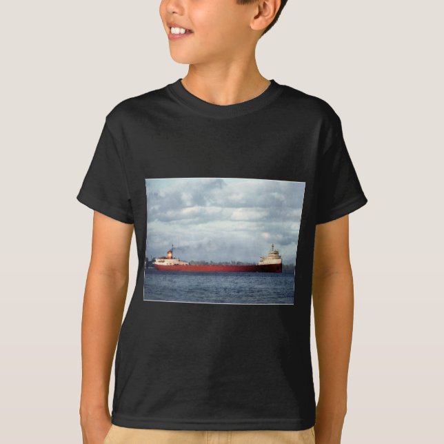Edmunden Fitzgerald på floden för St. Clair T Shirt (Framsida)