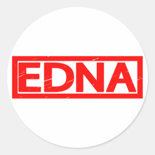 Edna Frimärke Runt Klistermärke