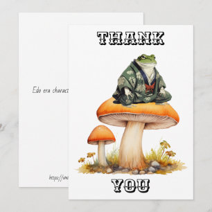 Edo era teckengroda sitta på svamp tack kort