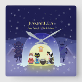 Edo-Nekos Snowy Firande Fyrkantig Klocka