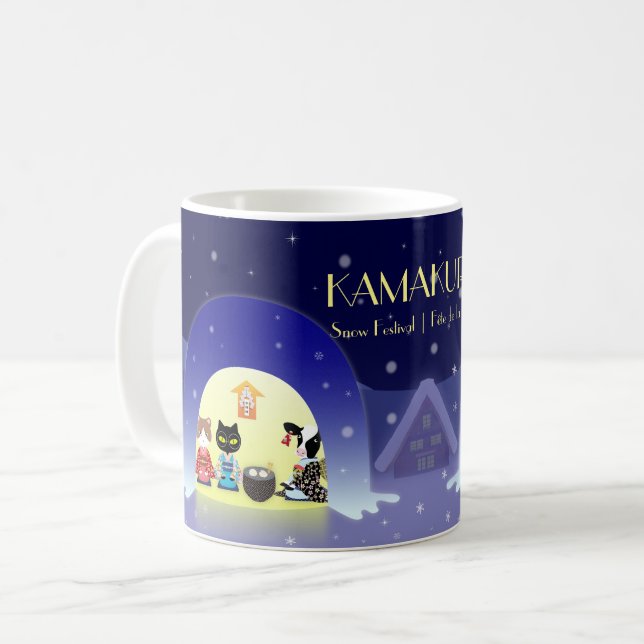 Edo-Nekos Snowy Firande Kaffemugg (Framsida vänster)
